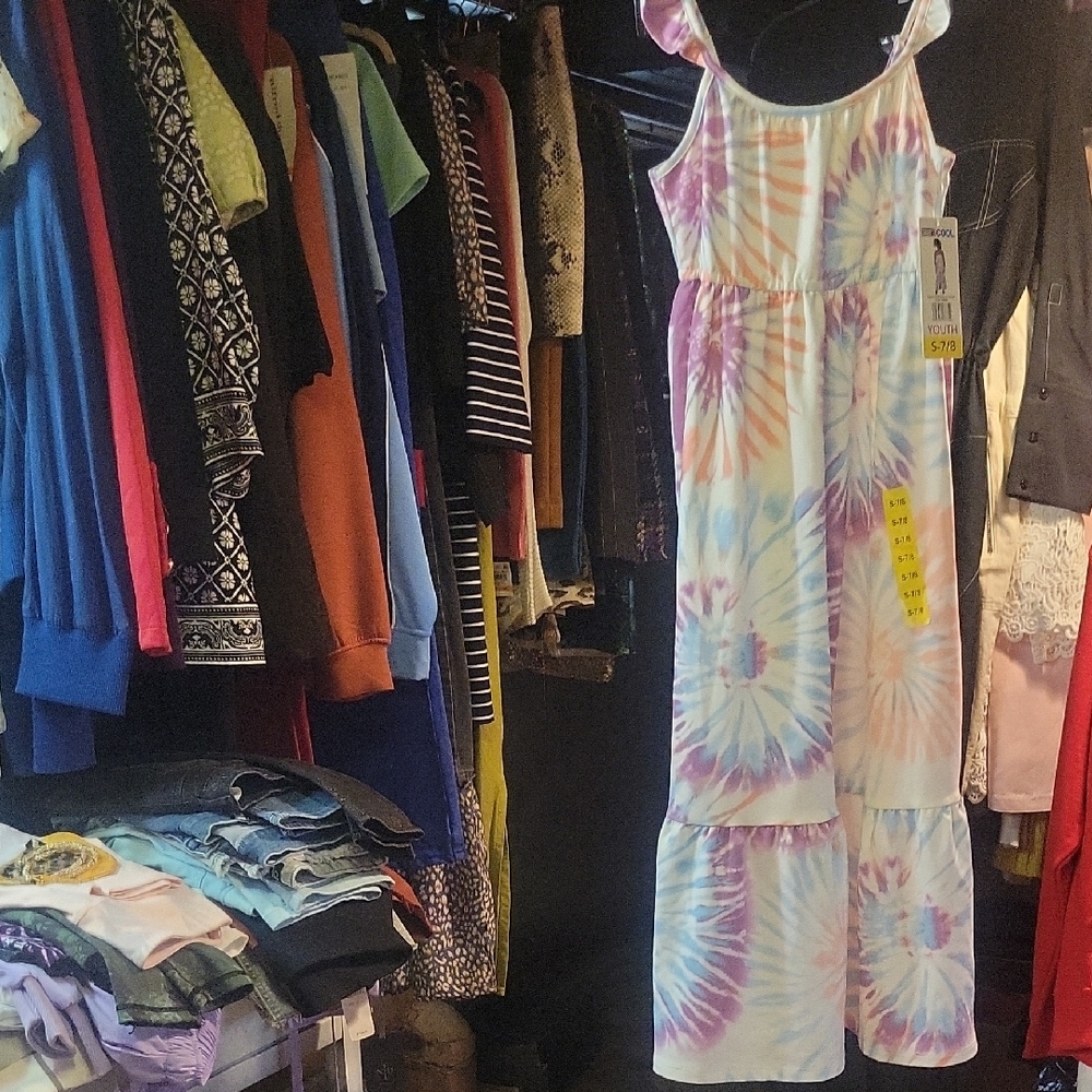 32 Degrees Youth Purple Blue Tie-Dye Dress